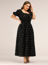 Load image into Gallery viewer, Black Polka Dot Square Neck Dress
