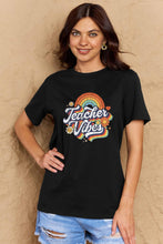 Load image into Gallery viewer, TEACHER VIBES Graphic Cotton T-Shirt
