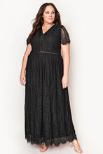 Load image into Gallery viewer, V-Neck Short Sleeve Lace Maxi Dress
