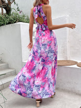 Load image into Gallery viewer, Printed Open Back Slit Sleeveless Dress
