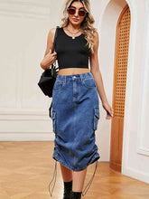 Load image into Gallery viewer, Modern Denim Skirt with Pockets
