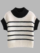 Load image into Gallery viewer, Striped Round Neck Short Sleeve Sweater
