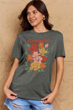 Load image into Gallery viewer, GRATEFUL Flower Graphic Cotton T-Shirt
