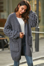 Load image into Gallery viewer, Open Front Ribbed Trim Duster Cardigan
