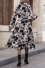 Load image into Gallery viewer, Floral Balloon Sleeve Tied Midi Dress
