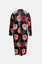 Load image into Gallery viewer, Plus Size Floral Print Surplice Neck Long Sleeve Dress
