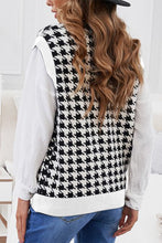 Load image into Gallery viewer, Houndstooth Button Front Sweater Vest
