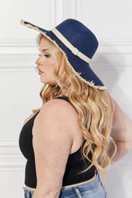 Load image into Gallery viewer, Justin Taylor Bring Me Back Sun Straw Hat in Navy
