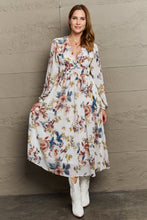 Load image into Gallery viewer, OneTheLand Good Day Chiffon Floral Midi Dress
