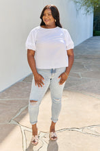Load image into Gallery viewer, Petal Dew Sweet Innocence Full Size Puff Short Sleeve Top In White
