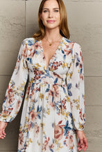 Load image into Gallery viewer, OneTheLand Good Day Chiffon Floral Midi Dress
