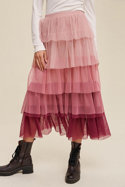 Lacey Tulle Midi Skirt