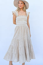 Load image into Gallery viewer, Lorna Linen Striped Ruffle Dress
