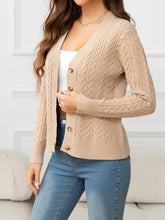 Load image into Gallery viewer, Brighter Day Cable-Knit Buttoned Knit Top
