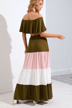 Load image into Gallery viewer, Thriving Color Block Tiered Skirt Set
