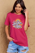 Load image into Gallery viewer, TEACHER VIBES Graphic Cotton T-Shirt
