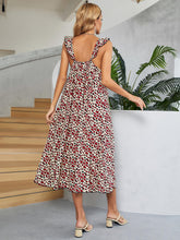 Load image into Gallery viewer, Printed Ruffled Sleeveless Midi Dress
