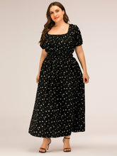 Load image into Gallery viewer, Black Polka Dot Square Neck Dress
