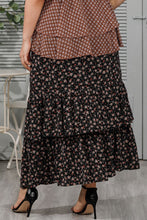 Load image into Gallery viewer, Plus Size Ditsy Floral Layered Maxi Skirt
