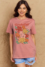 Load image into Gallery viewer, Simply Love Full Size GRATEFUL Flower Graphic Cotton T-Shirt
