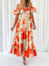 Load image into Gallery viewer, Twisted Printed Puff Sleeve Dress
