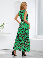 Load image into Gallery viewer, Tied Printed Surplice Tiered Tank Dress
