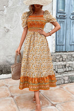 Load image into Gallery viewer, Bohemian Square Neck Puff Sleeve Dress
