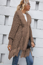 Load image into Gallery viewer, Leopard Fringe Detail Poncho
