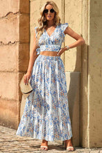 Load image into Gallery viewer, Printed Tie Back Cropped Top and Maxi Skirt Set
