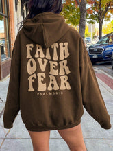 Load image into Gallery viewer, FAITH OVER FEAR Dropped Shoulder Hoodie
