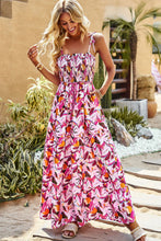 Load image into Gallery viewer, Printed Tie-Shoulder Smocked Maxi Dress
