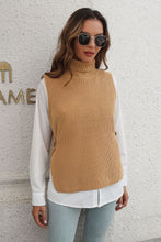 Load image into Gallery viewer, Ribbed Mock Neck Sleeveless Sweater Vest
