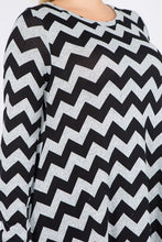 Load image into Gallery viewer, Rose Black Chevron Dress
