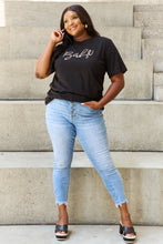 Load image into Gallery viewer, Davi &amp; Dani &quot;Babe&quot; Full Size Glitter Lettering Printed T-Shirt in Black
