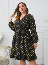 Load image into Gallery viewer, Plus Size Printed Surplice Neck Knee-Length Dress
