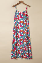 Load image into Gallery viewer, Printed V-Neck Spaghetti Strap Dress
