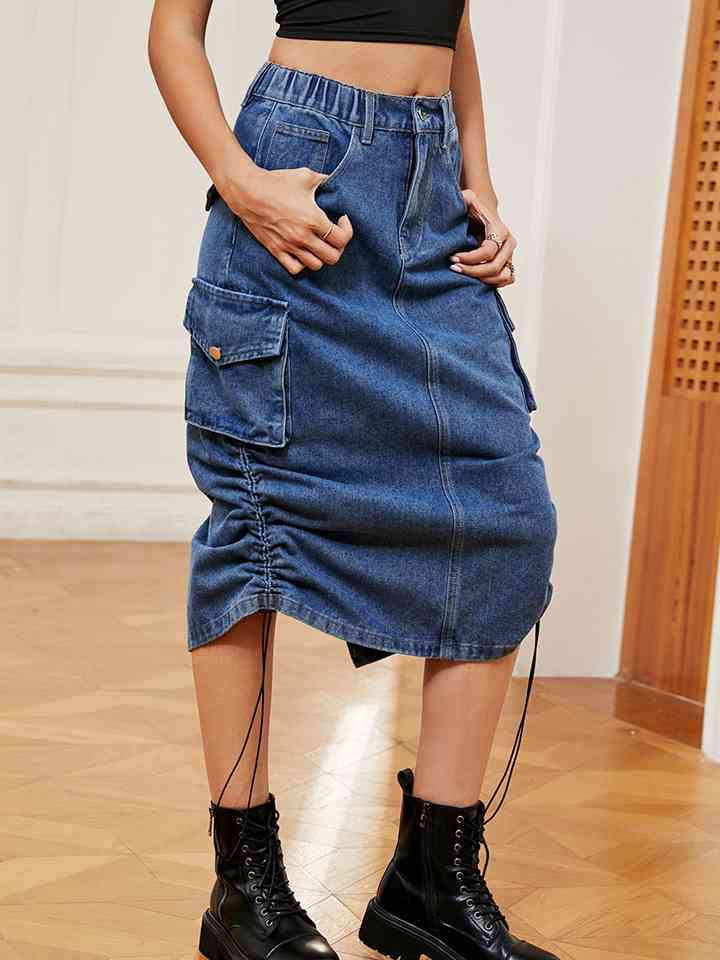 Modern Denim Skirt with Pockets