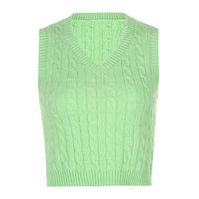 Load image into Gallery viewer, Cable-knit V-Neck Sweater Vest
