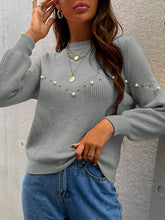 Load image into Gallery viewer, Pearl Round Neck Sweater
