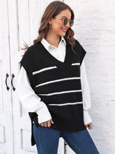 Load image into Gallery viewer, Striped V-Neck Sweater Vest
