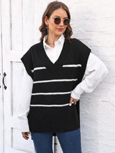 Load image into Gallery viewer, Striped V-Neck Sweater Vest
