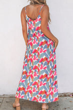 Load image into Gallery viewer, Printed V-Neck Spaghetti Strap Dress
