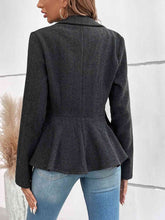 Load image into Gallery viewer, Ruffle Hem Collared Blazer
