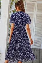 Load image into Gallery viewer, Floral Frill Trim V-Neck Ruffle Hem Dress
