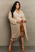 Load image into Gallery viewer, HEYSON Boho Chic Full Size Western Knit Fringe Cardigan
