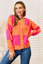 Load image into Gallery viewer, Checkered Dropped Shoulder Cardigan

