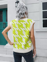 Load image into Gallery viewer, Houndstooth V-Neck Sweater Vest
