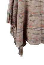 Load image into Gallery viewer, Round Neck Fringe Detail Sleeve Poncho
