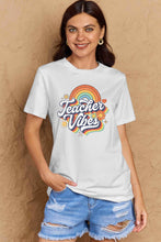 Load image into Gallery viewer, Simply Love Full Size TEACHER VIBES Graphic Cotton T-Shirt
