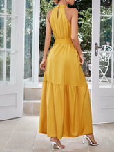 Load image into Gallery viewer, Grecian Neck Tiered Maxi Dress
